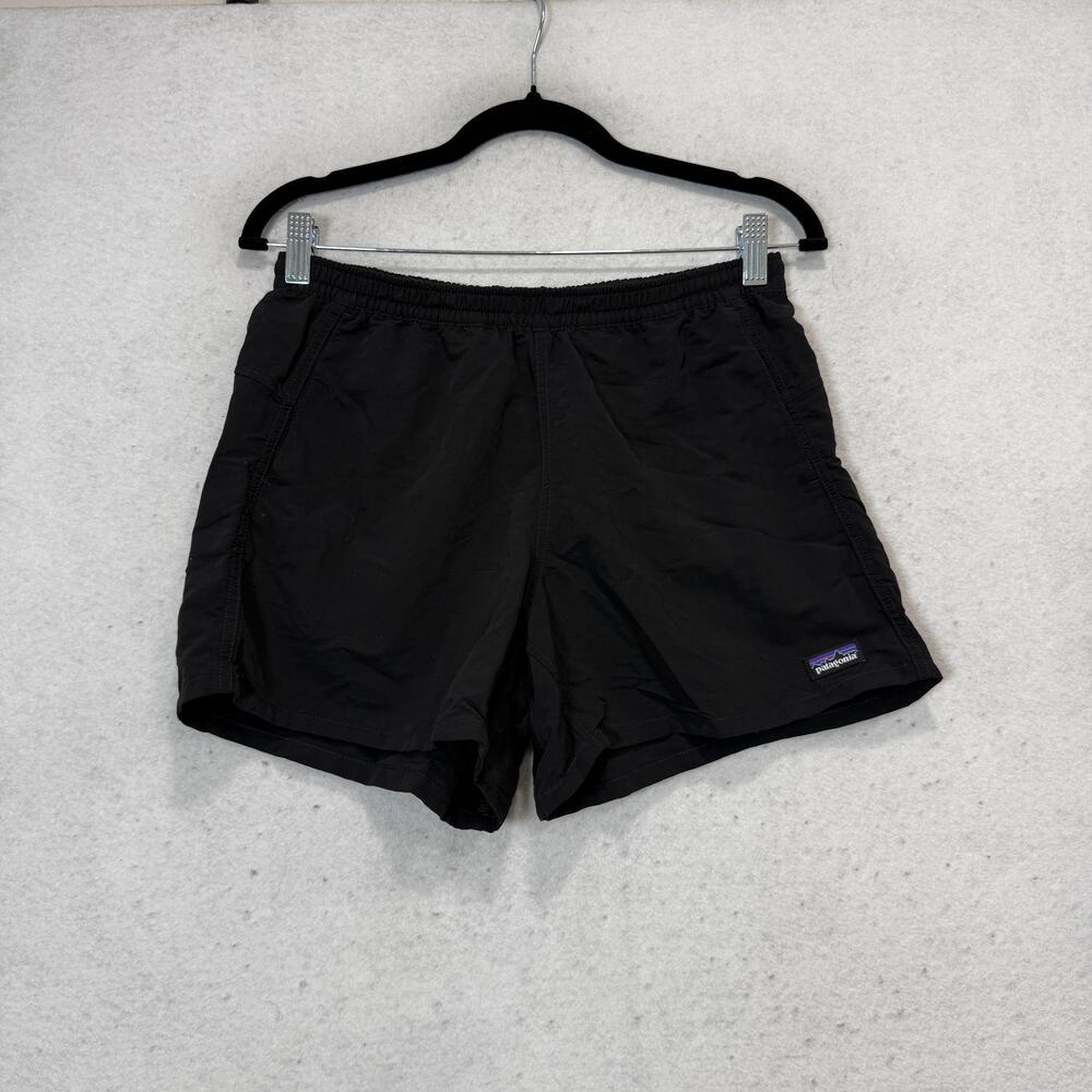 Patagonia Shorts Womens Small Black Nylon Elastic Waist Running Quick Dry 5 Inch